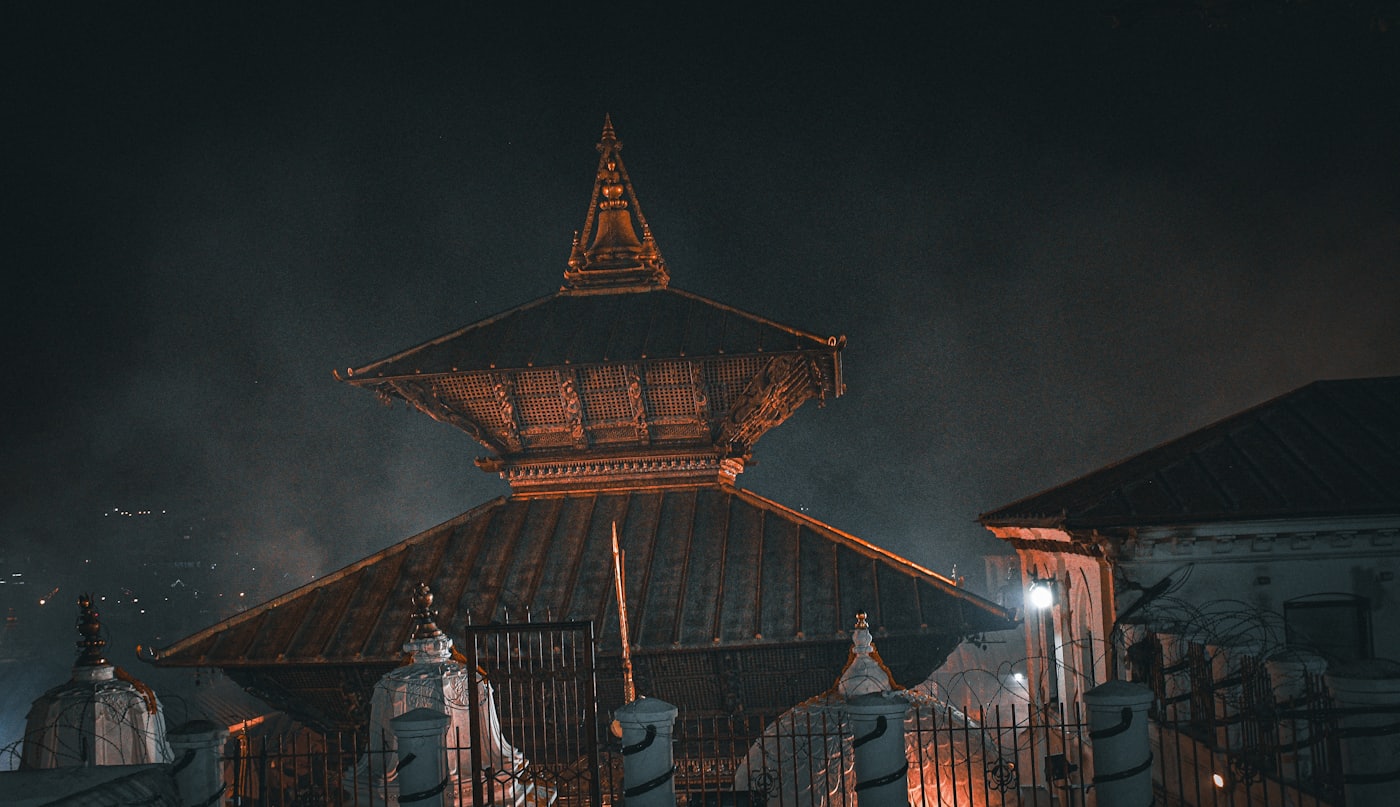 rooftop — Durbar Square at dusk